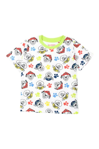 T-shirt et short Chase, Ruben et Marcus Pat' Patrouille  - Blanc et vert
