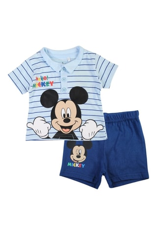 Polo et short Mickey Disney  - Blanc, noir et bleu