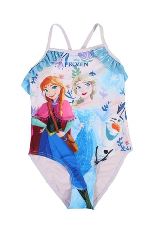 Maillot de bain 1 pièce Elsa et Anna La Reine des Neiges Disney  - Bleu