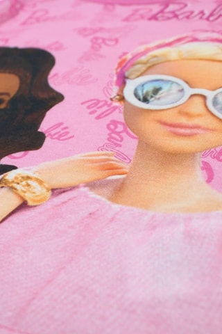 T-shirt Barbie  - Beige, marron et rose