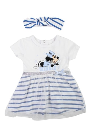 Robe et beandeau Minnie Disney - Blanc, noir et bleu