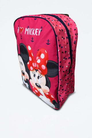 Sac à dos à roulettes Mickey et Minnie Disney  - Blanc, noir, rose et rouge