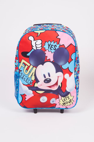 Sac à dos à roulettes Mickey Disney - Bleu, jaune, rose et rouge