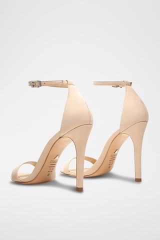 Sandalias de piel de tacón - Beige