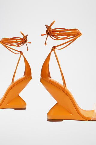 Sandalias de cuña - Naranja