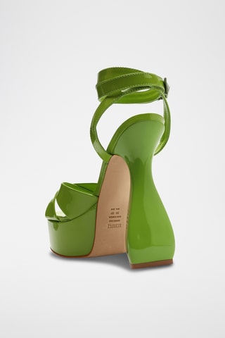 Sandalias de tacón con brillo - Verde
