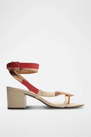 Sandalias de piel de tacón - Blanco