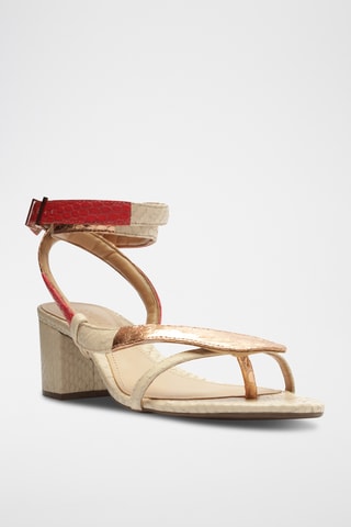 Sandalias de piel de tacón - Blanco