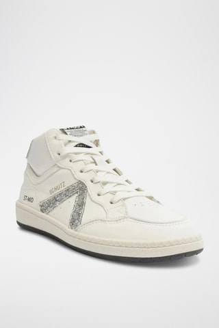 Zapatillas altas de piel - Blanco