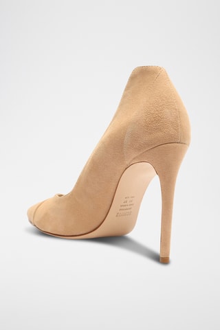 Zapatos de nobuk de tacón - Beige