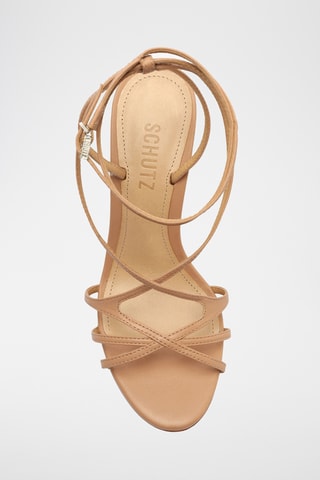 Sandalias de piel de tacón - Beige