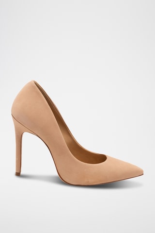 Zapatos de piel de tacón - Beige