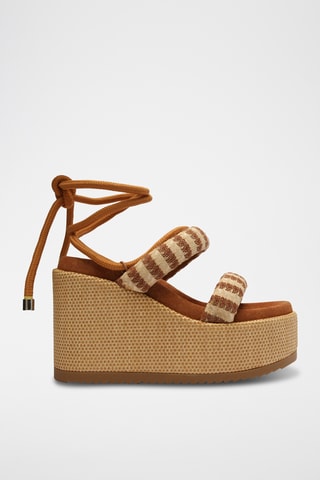 Sandalias de cuña - Marrón