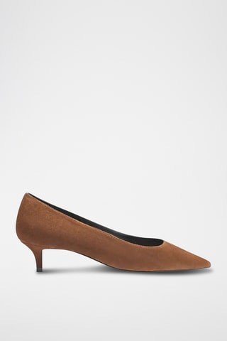 Zapatos de nobuk de tacón - Marrón