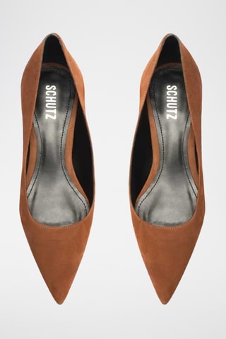 Zapatos de nobuk de tacón - Marrón