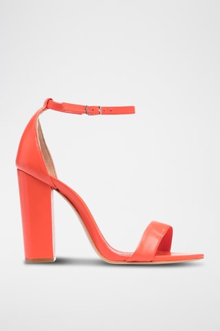 Sandalias de piel de tacón - Rojo