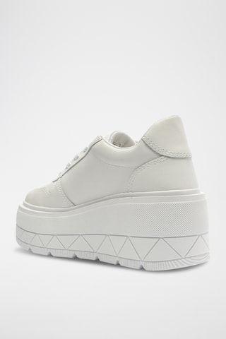 Zapatillas de piel con plataforma - Blanco