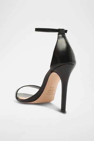 Sandalias de piel de tacón - Negro