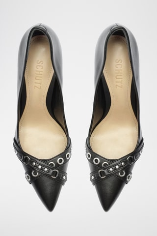 Zapatos de piel de tacón - Negro