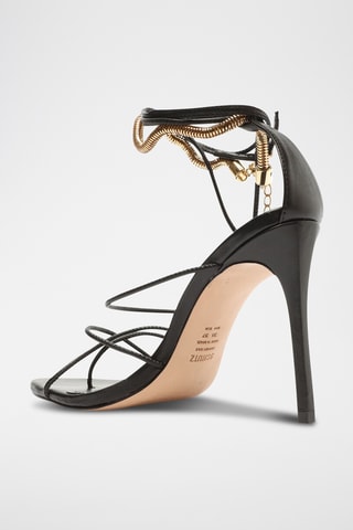 Sandalias de piel de tacón - Negro