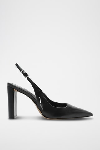 Zapatos de piel de tacón - Negro