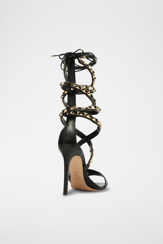 Sandalias de piel de tacón - Negro