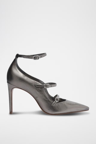 Zapatos de piel de tacón - Plateado