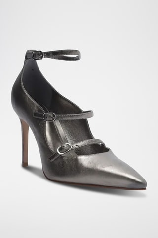 Zapatos de piel de tacón - Plateado