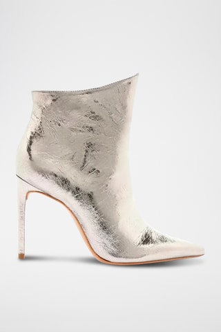 Botines de piel - Plateado