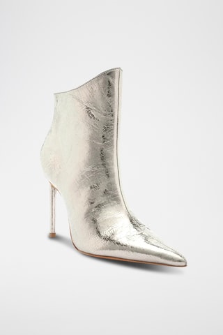 Botines de piel - Plateado