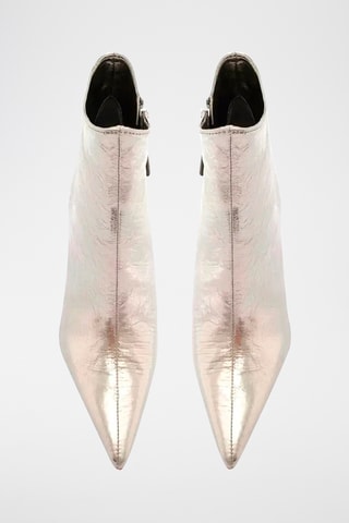 Botines de piel - Plateado