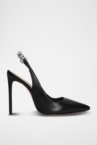 Zapatos de piel de tacón - Negro