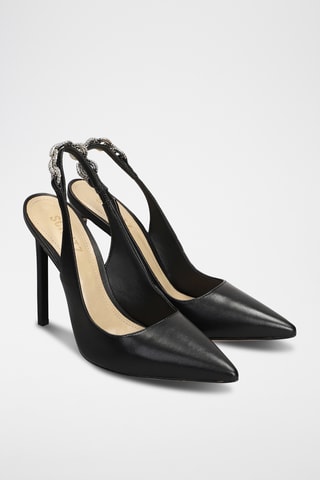 Zapatos de piel de tacón - Negro
