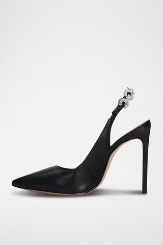Zapatos de piel de tacón - Negro