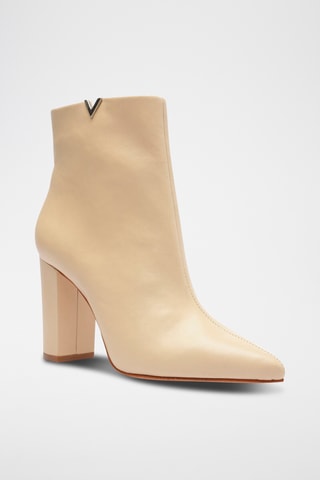 Botines de piel de tacón - Blanco
