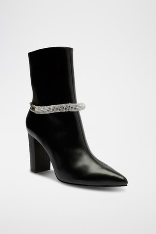 Botines de piel - Negro