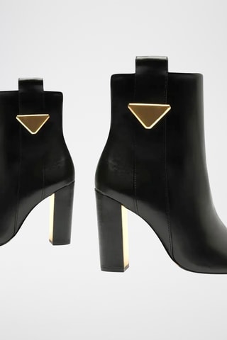 Botines de piel - Negro