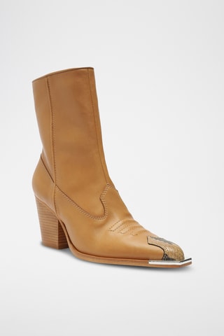 Botines de piel - Marrón