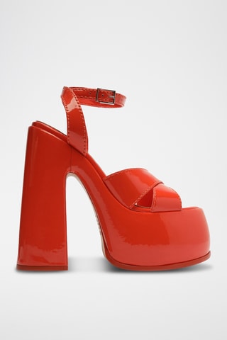 Sandalias con plataforma - Rojo