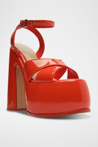 Sandalias con plataforma - Rojo