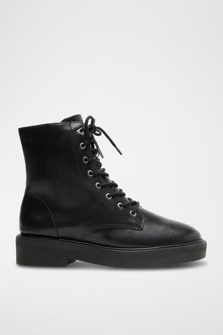 Botines de piel - Negro