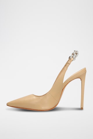 Zapatos de piel de tacón - Beige