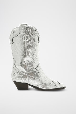 Botas de piel - Plateado