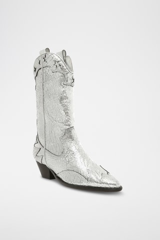 Botas de piel - Plateado