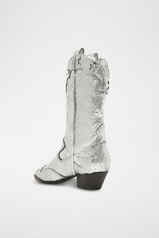 Botas de piel - Plateado