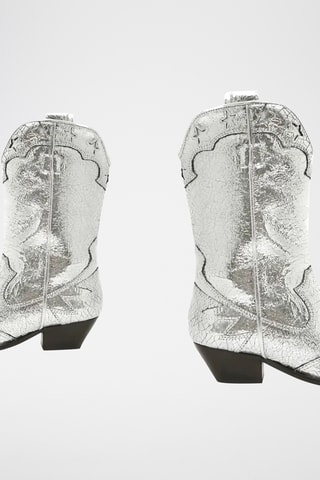 Botas de piel - Plateado