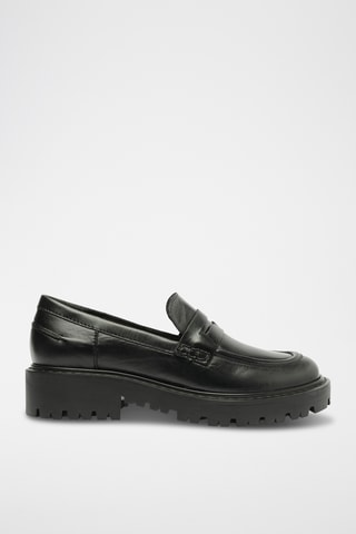 Mocasines de piel con plataforma - Negro