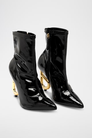 Botines de piel - Negro