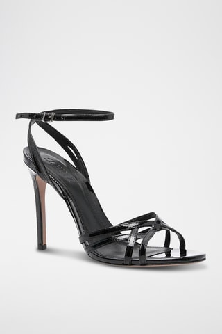 Sandalias de tacón con brillo - Negro