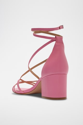Sandalias de piel de tacón - Rosa